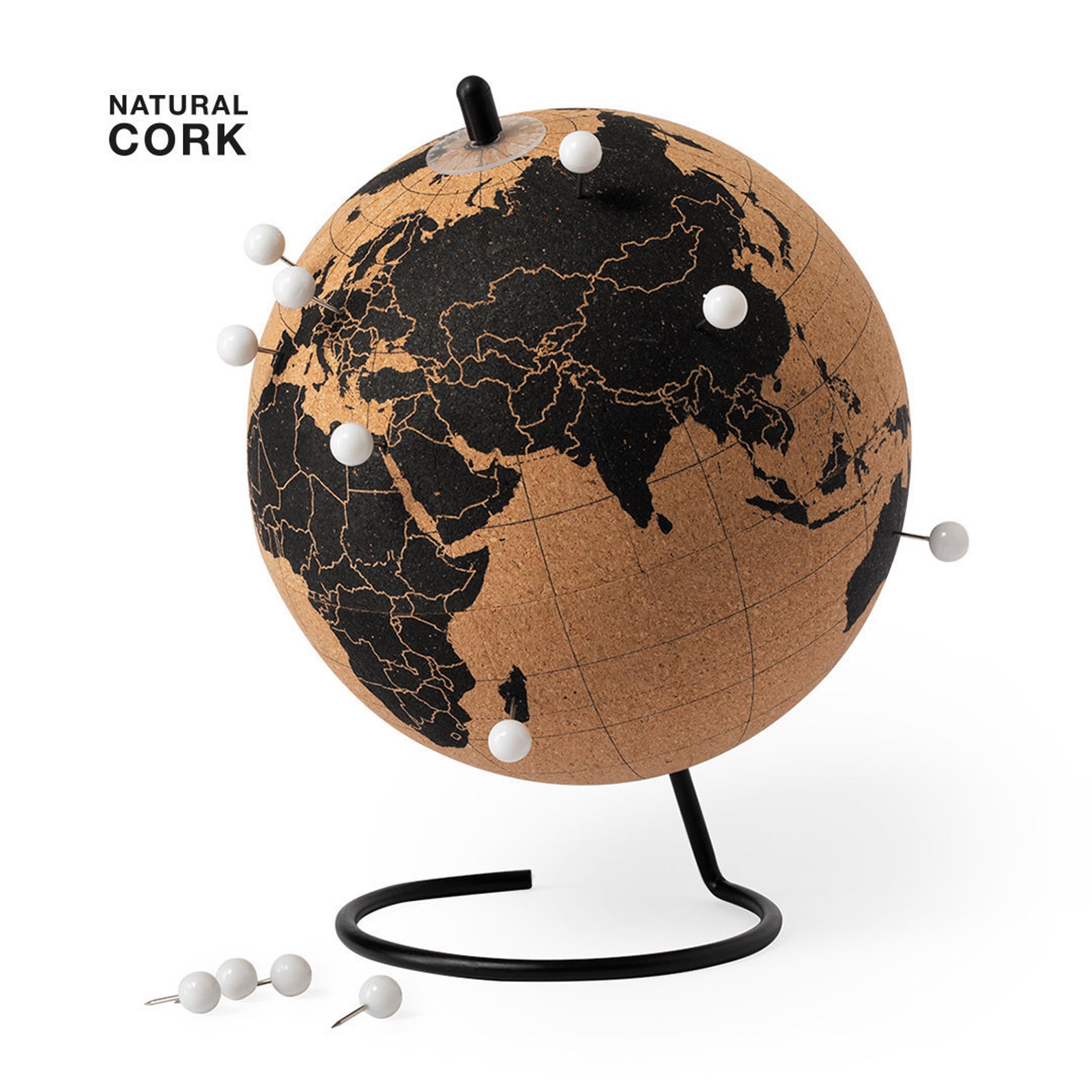 Cork Earth Globe / Terrestrial Globe Decoration / World Map in Cork Etsy