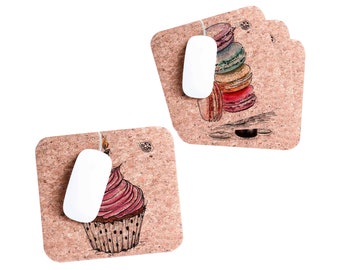 Personalized Cork Mouse Pad, Eco-Friendly Vegan Mousepad