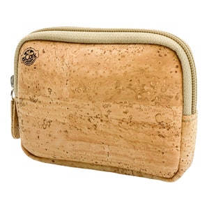 Mini custodia per il trucco in sughero, custodia per il trucco in sughero piccola, Mini borsa cosmetica vegano, regalo perfetto