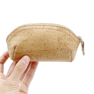 Mini Kork Schminktäschchen, Blumen Print, Kork Schminktäschchen klein, Mini Kosmetiktasche vegano, perfektes Geschenk