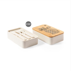 Personalized Bamboo lunch box / Eco-friendly lunch box / Double bamboo lunch box / office food container / food container / BPA free