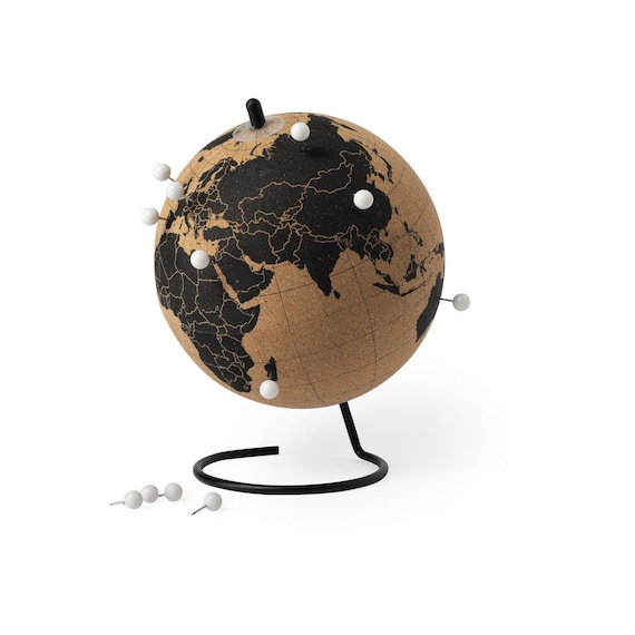 benzin Opsætning pastel Cork Earth Globe / Terrestrial Globe Decoration / World Map in - Etsy