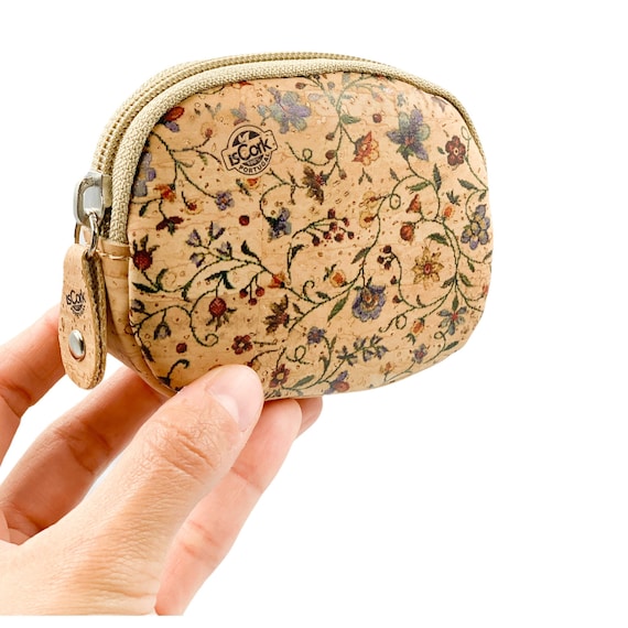 Monedero de monedas impreso para mujeres hecho de corcho genuino Etsy Mexico