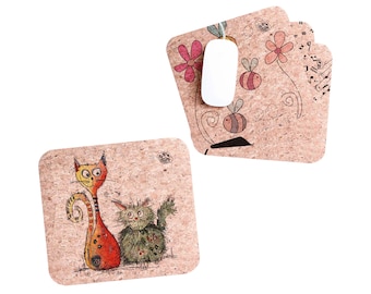 Personalized Cork Mouse Pad, Eco-Friendly Vegan Mousepad