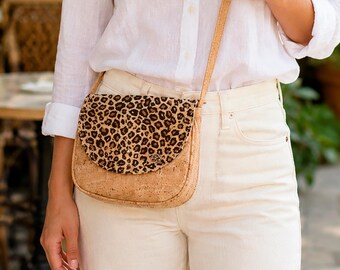 Faunal Cork Shoulder Bag, Handmade Vegan Bag