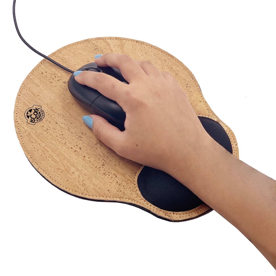 Ergonomic Cork Mouse Pad, Cork Mat, Personalized Mouse Pad