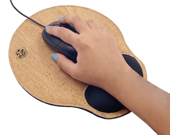 Ergonomic Cork Mouse Pad, Cork Mat, Personalized Mouse Pad, Personalized Gift, Eco Mouse Pad, Vegan Mouse Pad
