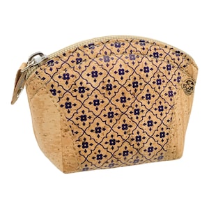 Cork coin purse with floral print
