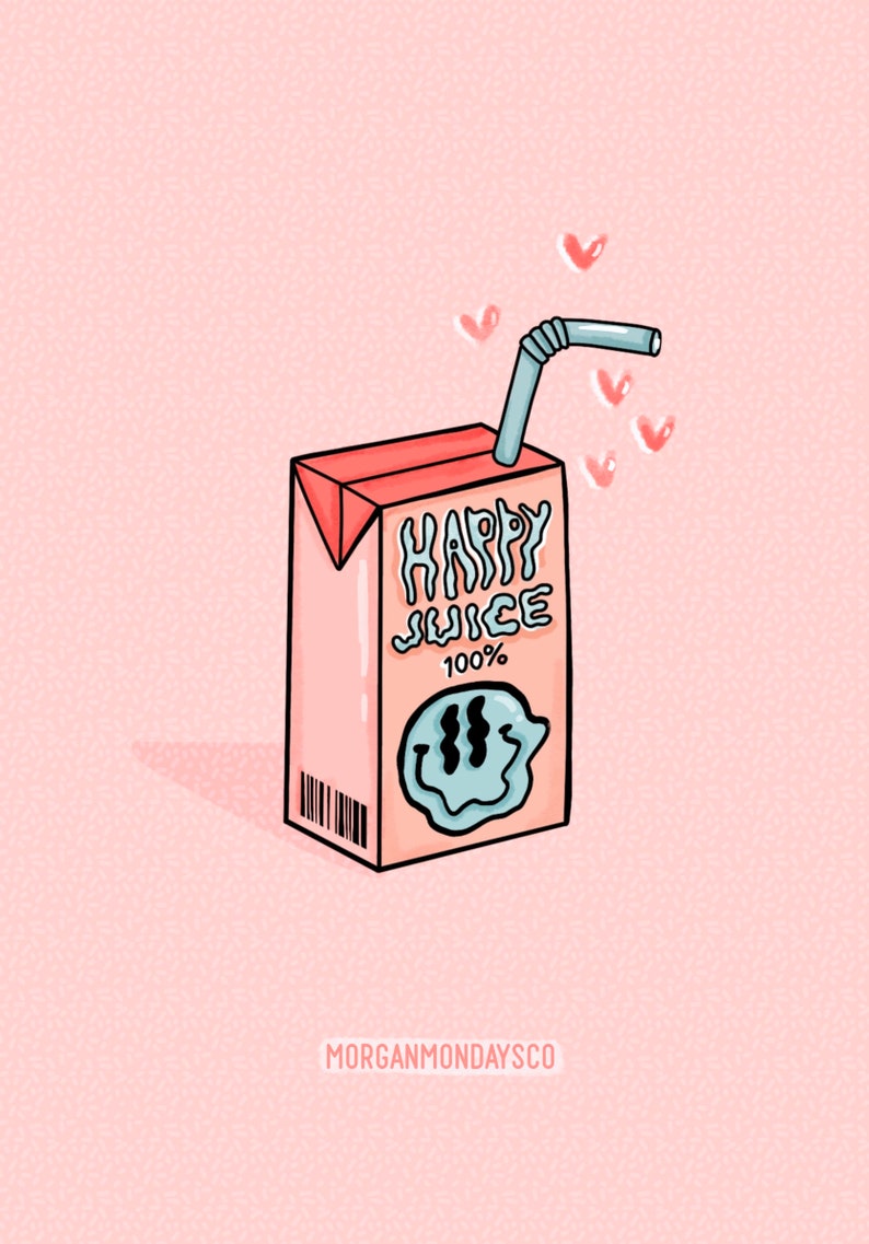 Happy Juice Sticker Cute Sticker Pretty Sticker Boho Etsy