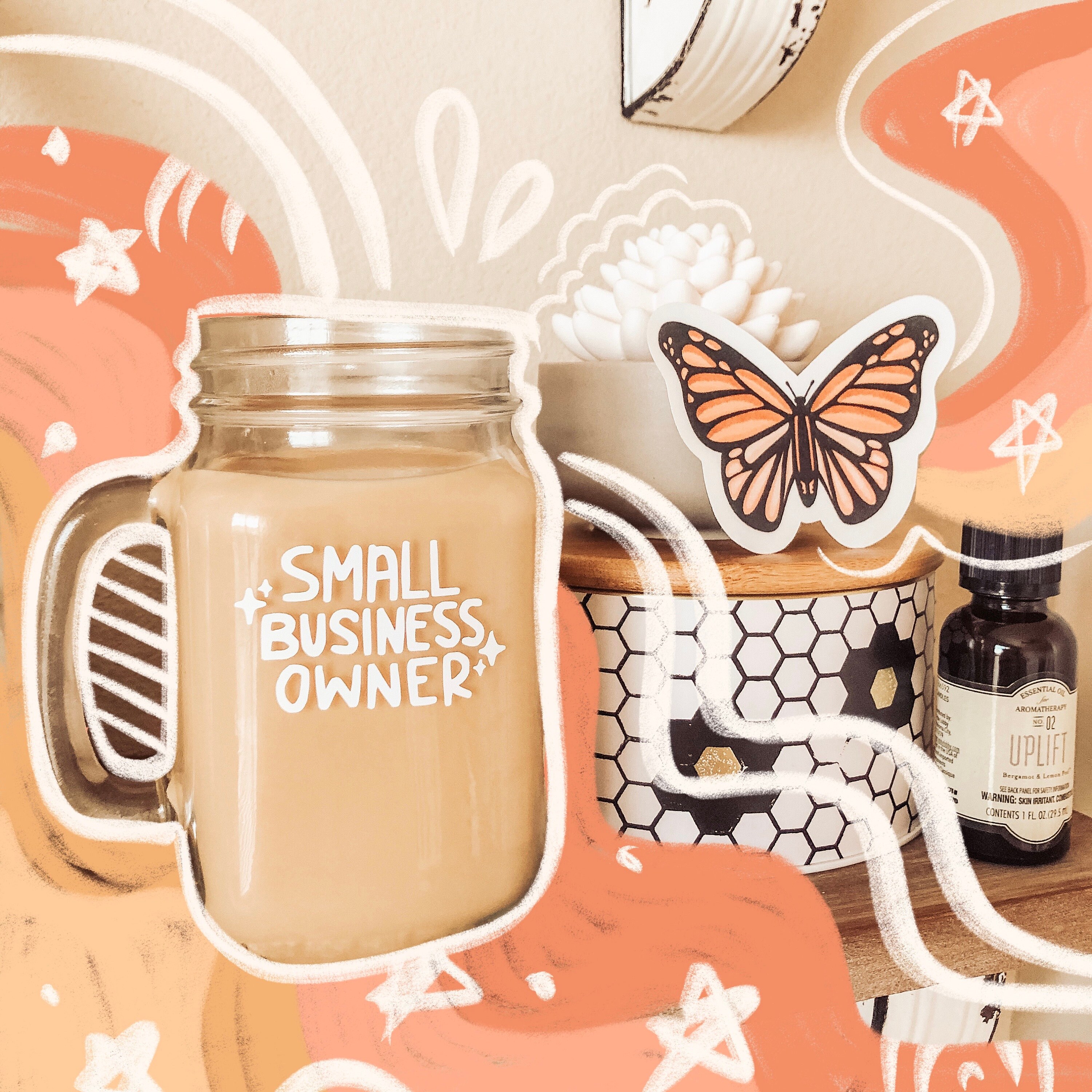 Small Business Owner Glass Mason Jar Mug Glass Mug Cute - Etsy