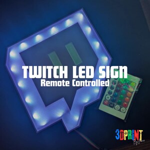 Twitch Logo LED sign | Made For Gamers | Streamer Accessories | LED Sign