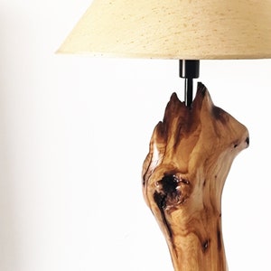 Wooden Muscle table lamp in oak wood unique natural design made in Italy