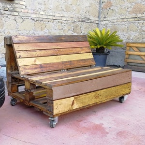 P 01 two-seater sofa in pallets