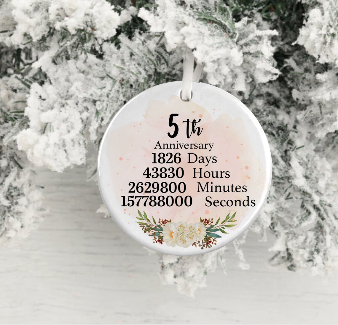 5. Jahrestag Ornament Hochzeitstag Geschenk 5 Jahre Etsy
