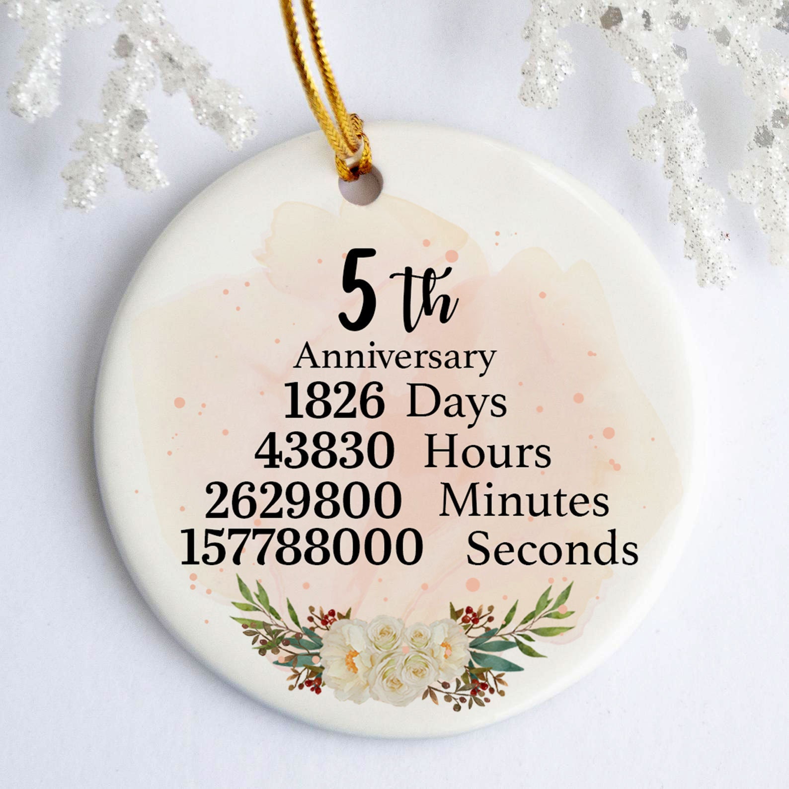 5. Jahrestag Ornament Hochzeitstag Geschenk 5 Jahre Etsy