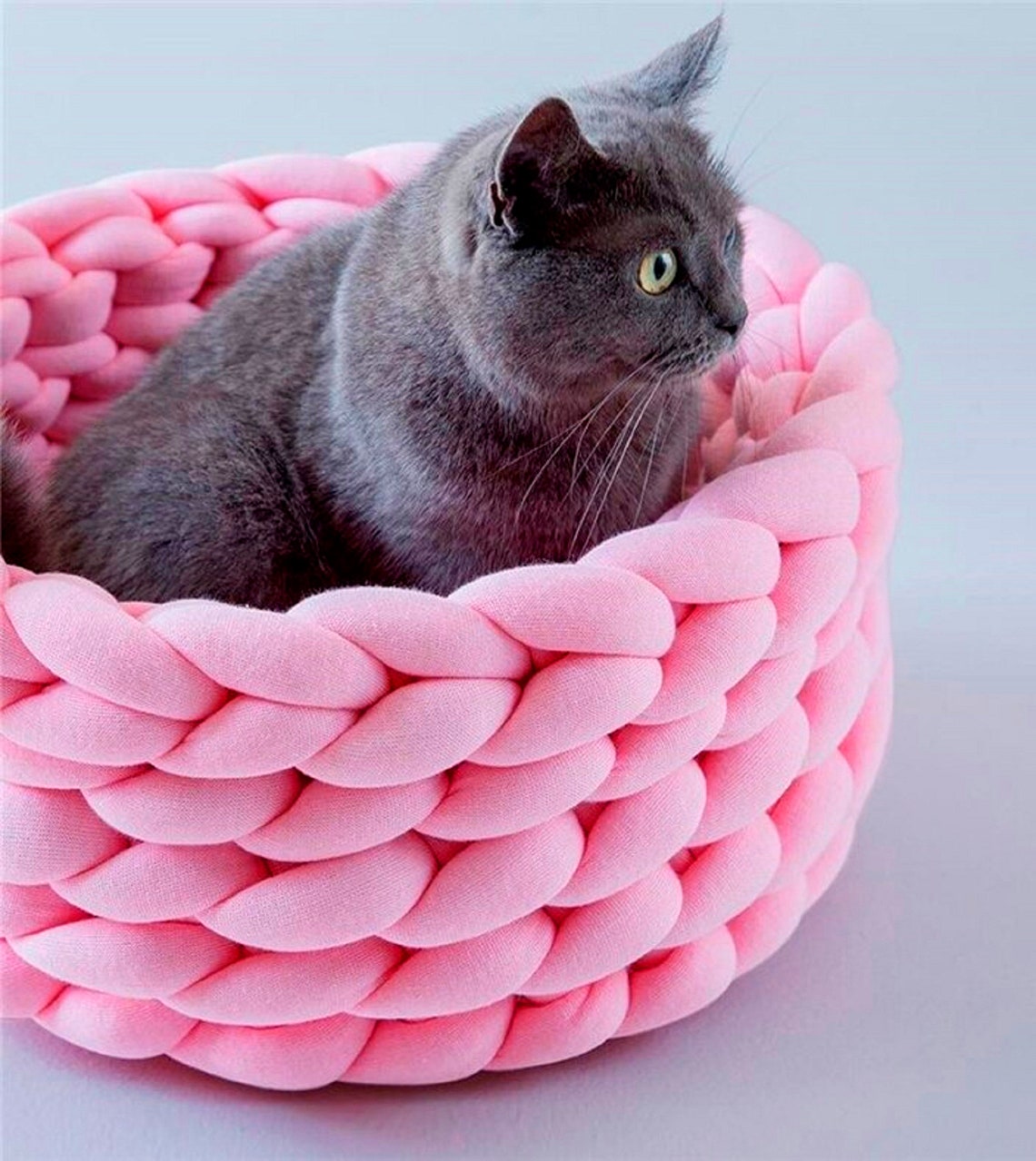 Round Modern Woven Pet Bed Woven Pet Basket Luxury Handmade Etsy