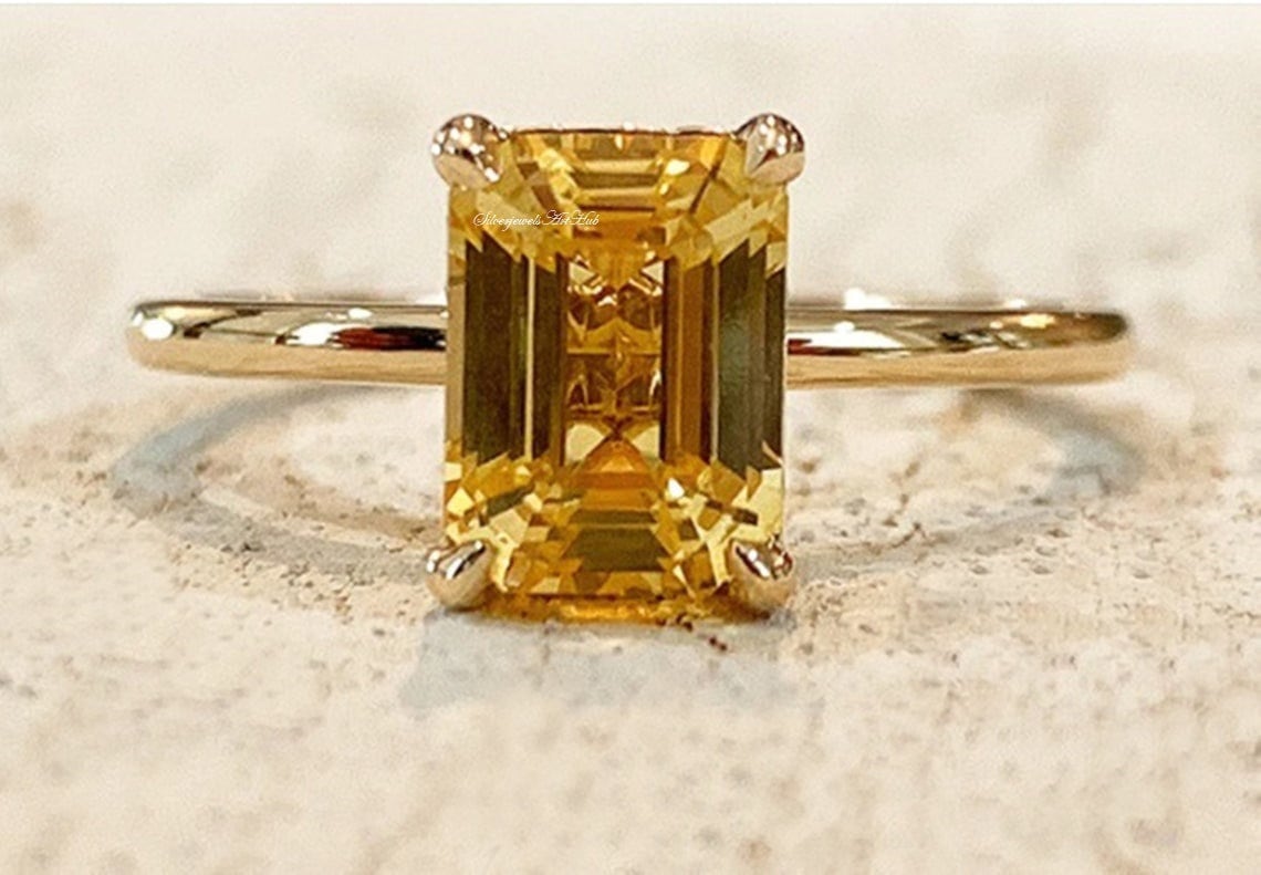 Natural Yellow Sapphire (Pukhraj) Ring (7+ Ratti) - Gem Mines
