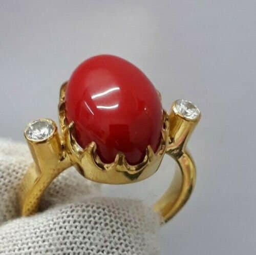 Tanishq red coral best sale ring