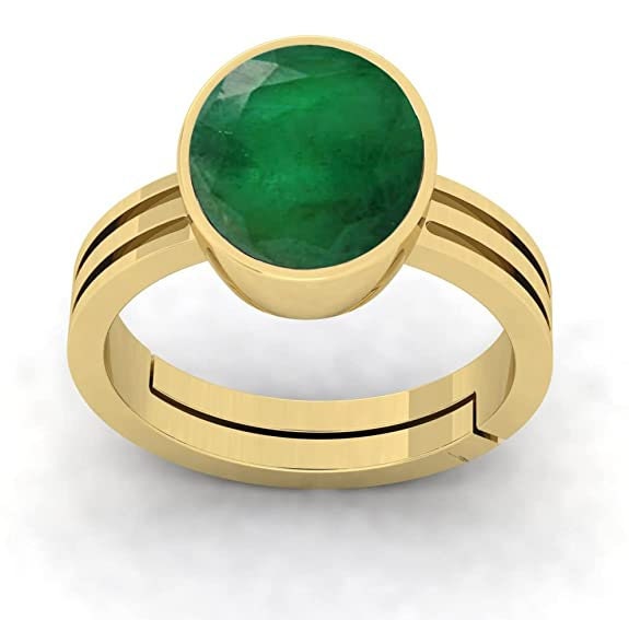 Buy Chopra Gems & Jewellery Gold Plated Brass 6.50 Ratti Emerald Panna  Stone Ring (Men and Women) - Adjustable Online at Best Prices in India -  JioMart.