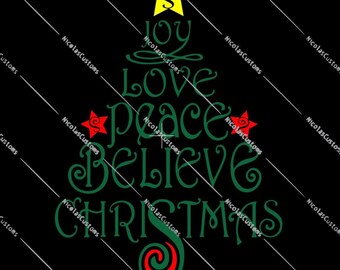 Inspirational Christmas Tree  SVG / PNG Cut File
