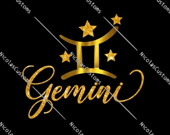 Gemini Star Sign Zodiac SVG / PNG Cut File