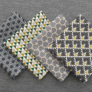 Handkerchiefs in assorted gray green cotton fabric