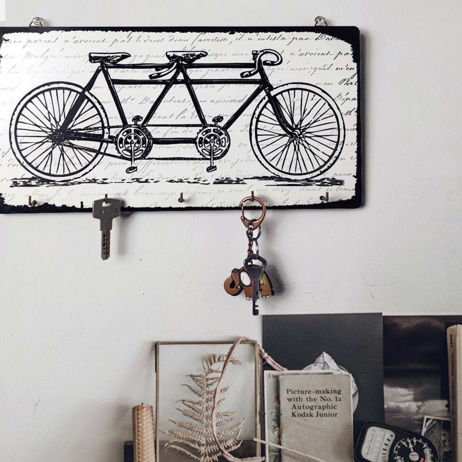 Cute Key Holder for Wall Bike Bicycle Key Rack Wood Etsy