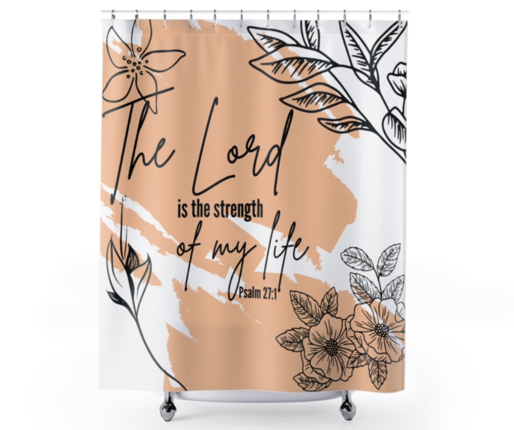 Scripture Verse Shower Curtain Bible Verse Shower Curtain Etsy