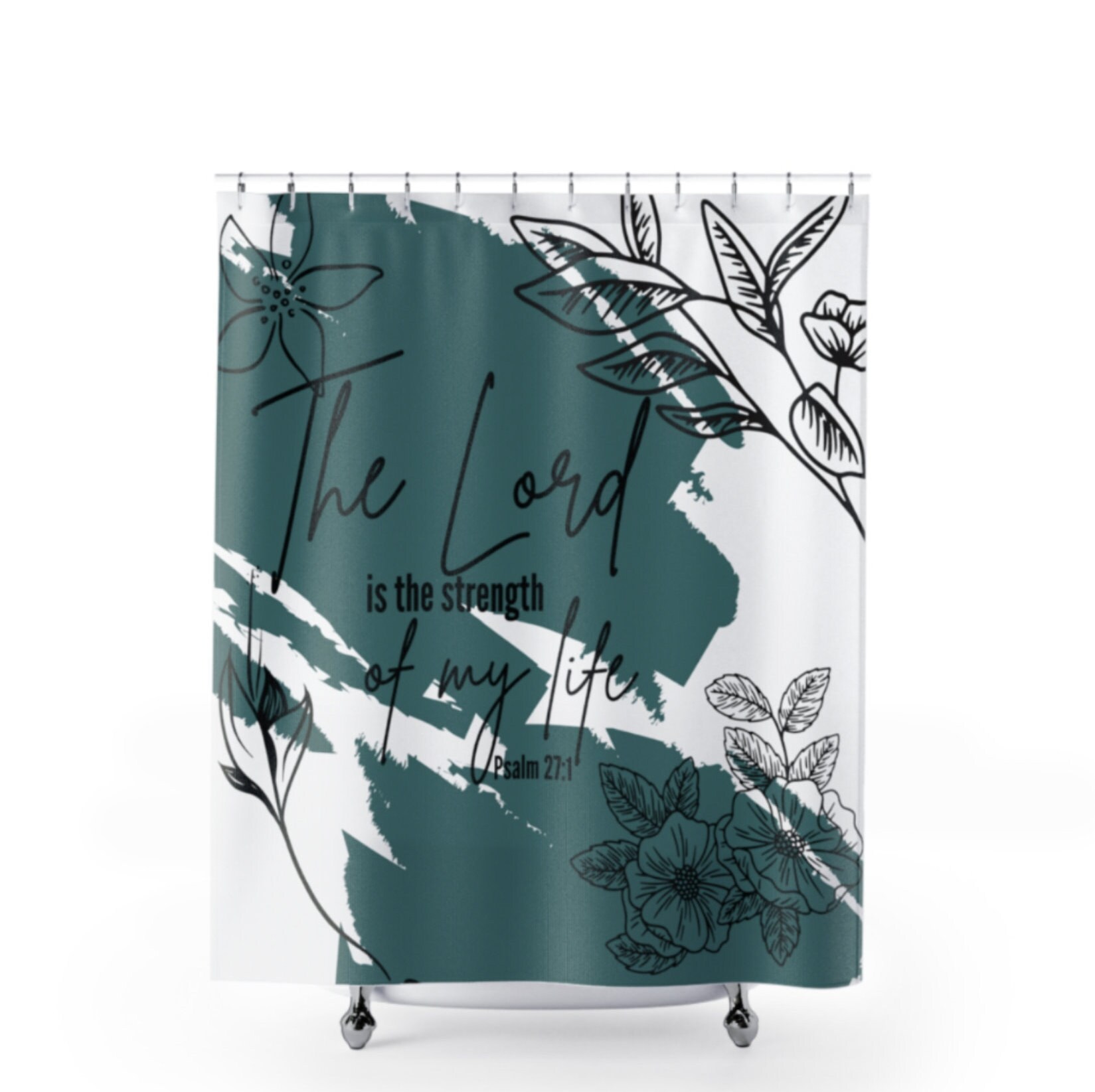 Scripture Verse Shower Curtain Bible Verse Shower Curtain Etsy