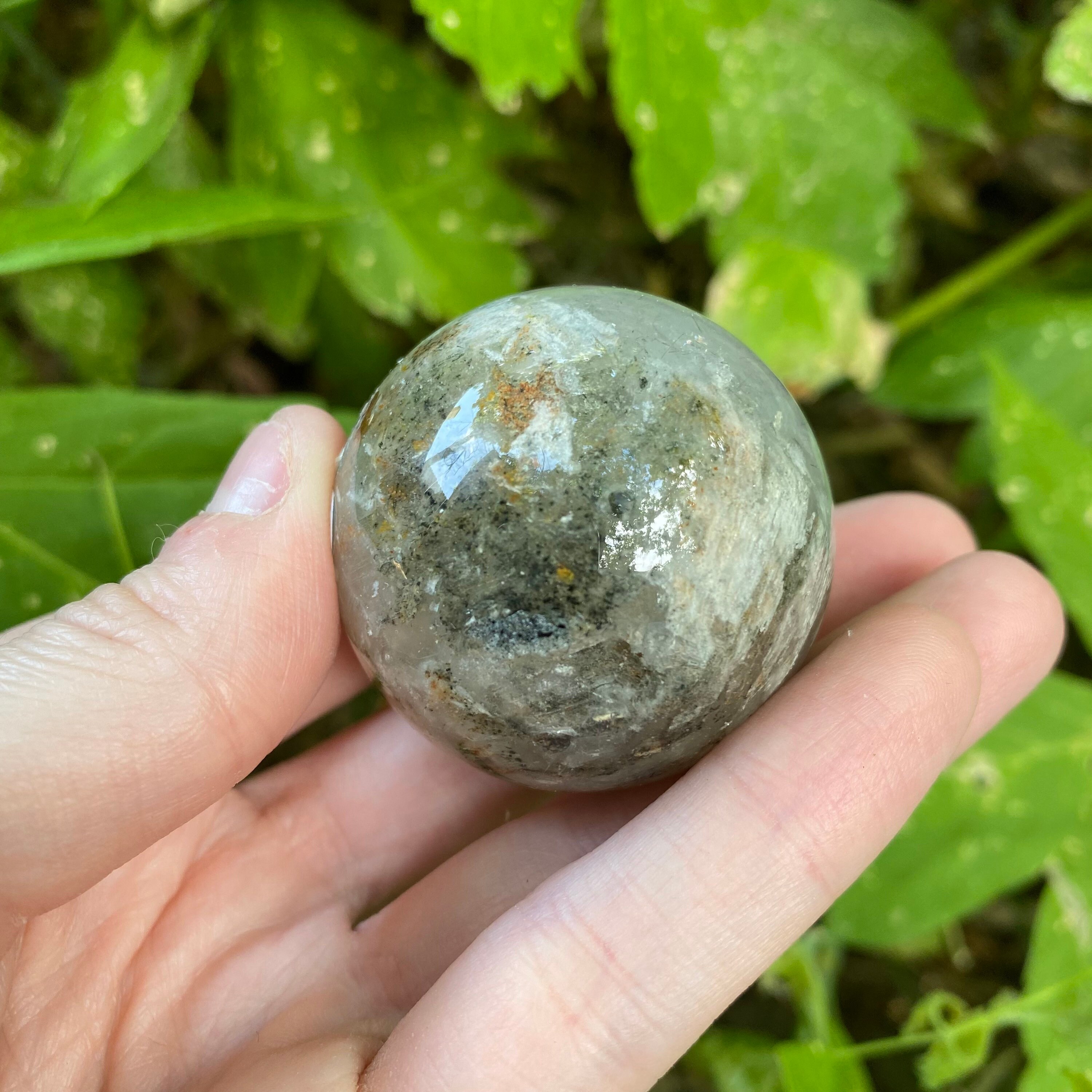 Garden Quartz Sphere Thousand Layer Quartz Lodolite Sphere Etsy