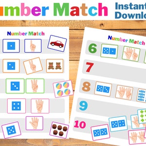 Counting Worksheets for Toddlers / Kindergarden Counting Practice / Learning Numbers 1-10 Printable / Preschool Numbers Activity Pages