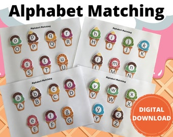 Alfabetletteractiviteit | Werkblad in kleine letters in hoofdletters (digitale download)
