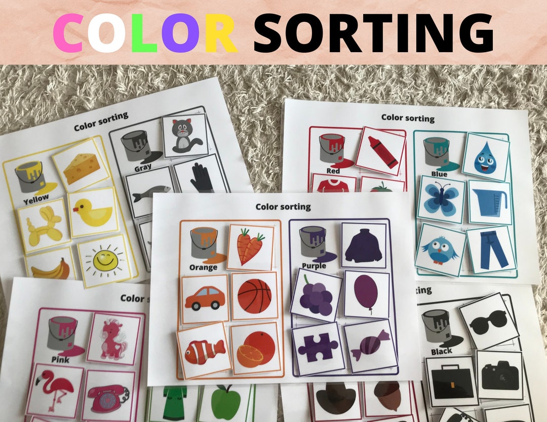 COLOR SORTING Printable Activity Pages for Toddlers/ Colors Busy Book ...