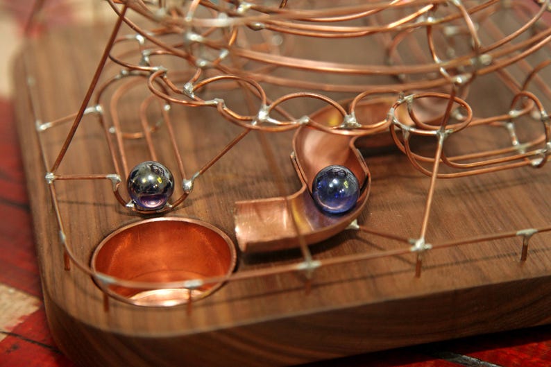 Marble Machine Loop The Pipework Pyramid; Rolling Ball Sculpture: Kinetic Marble Machine - Etsy