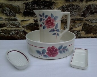 Beautiful Antique French Ironstone Washing/Bathroom Set,