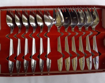 Vintage French Remi Letang Gateaux/Oyster Forks Set of 12 BOXED, Vintage French Flatware, Elegant French Flatware, Found in Normandy