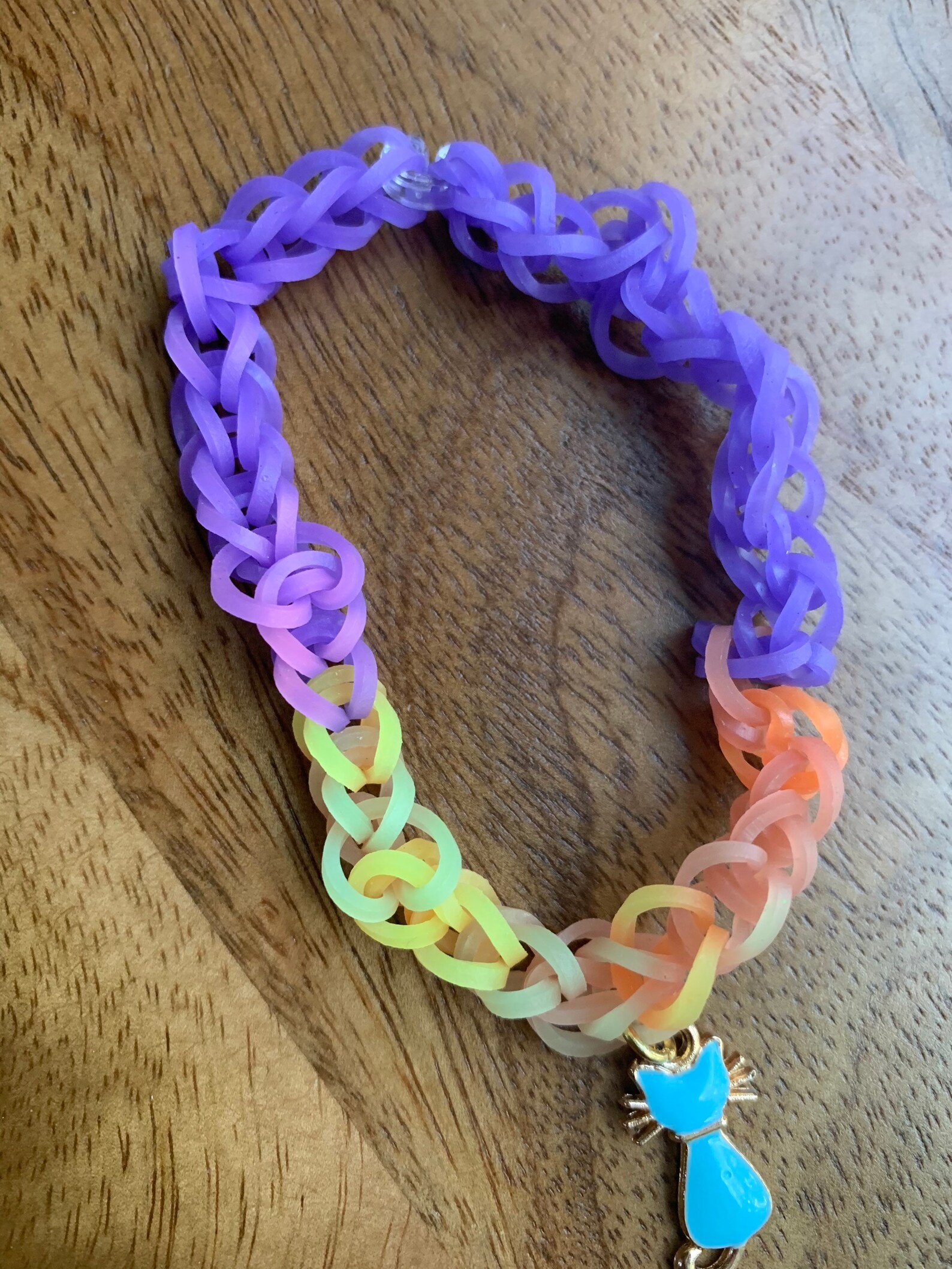 Color Changing Rainbow Loom Choker Necklace Rubber Band Cat Etsy