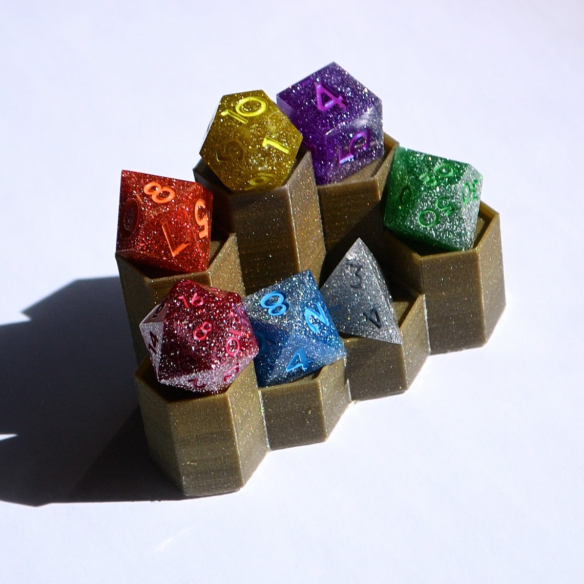 Dice Set Display Stand for 7 Piece Polyhedral RPG Dice 3D Etsy