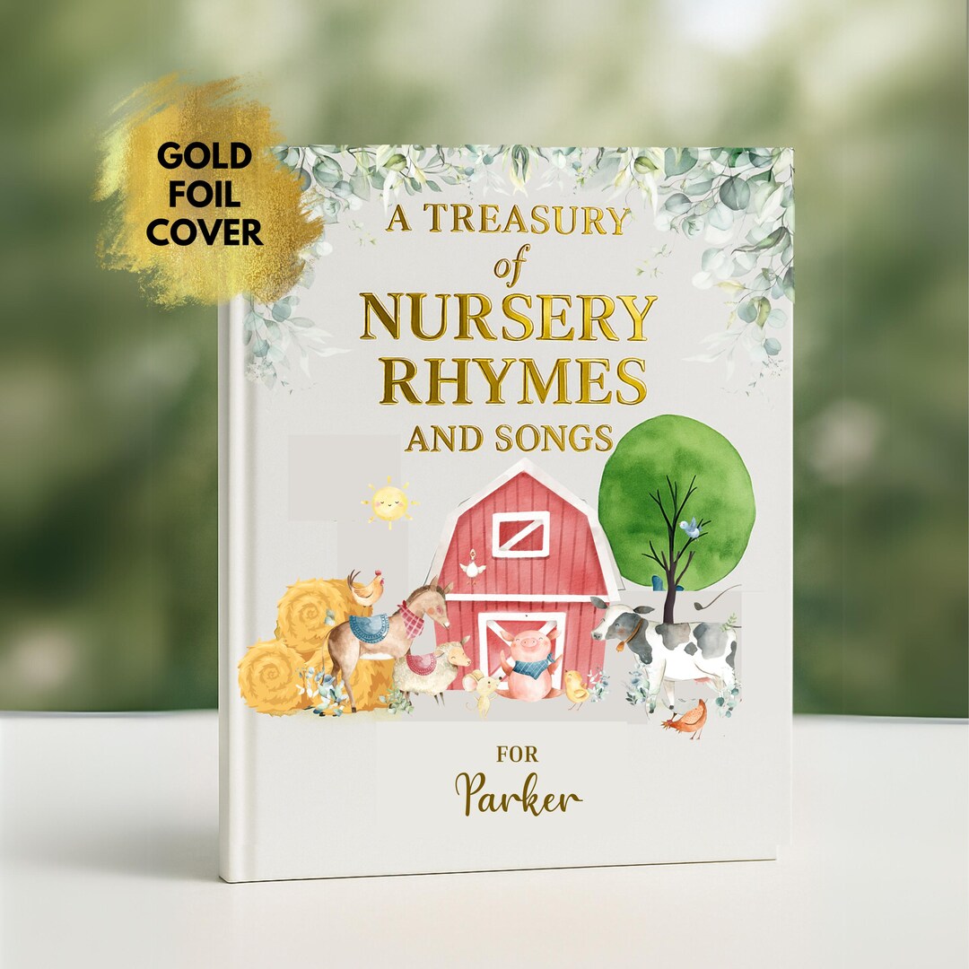 Personalized Nursery Rhymes Book: Gold Foil Cover, Custom Story Book - Etsy