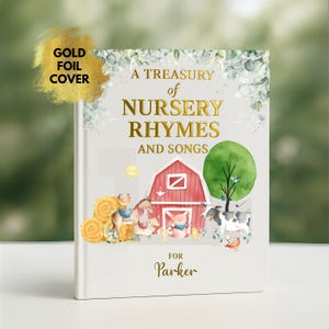 Personalized Nursery Rhymes Book: Gold Foil Cover, Custom Story Book