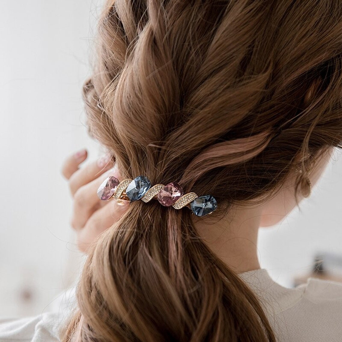 2 Glitzer-Haarspangen Mit Kristallen – Transparent & Silber, 6,5 Cm – Glamouröse Accessoires