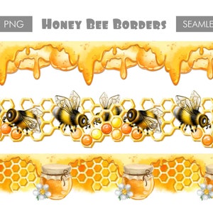 Bee png border clipart Honey seamless border png files,Cute Bee digital borders Spring sublimation digital download free commercial use