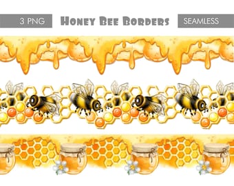 Bee png border clipart Honey seamless border png files,Cute Bee digital borders Spring sublimation digital download free commercial use