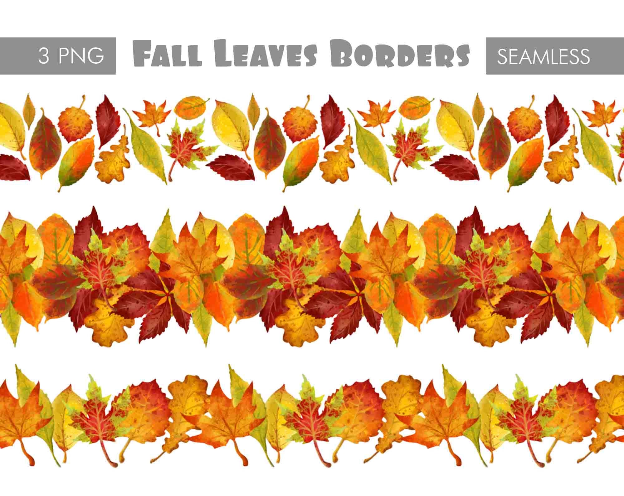 Bordes de otoño PNG clipart, borde digital sin costuras de hoja, archivos  sin costuras de otoño de acuarela por sublimación, descarga digital de  álbum de recortes para uso comercial - Etsy México, image size:2000x1590