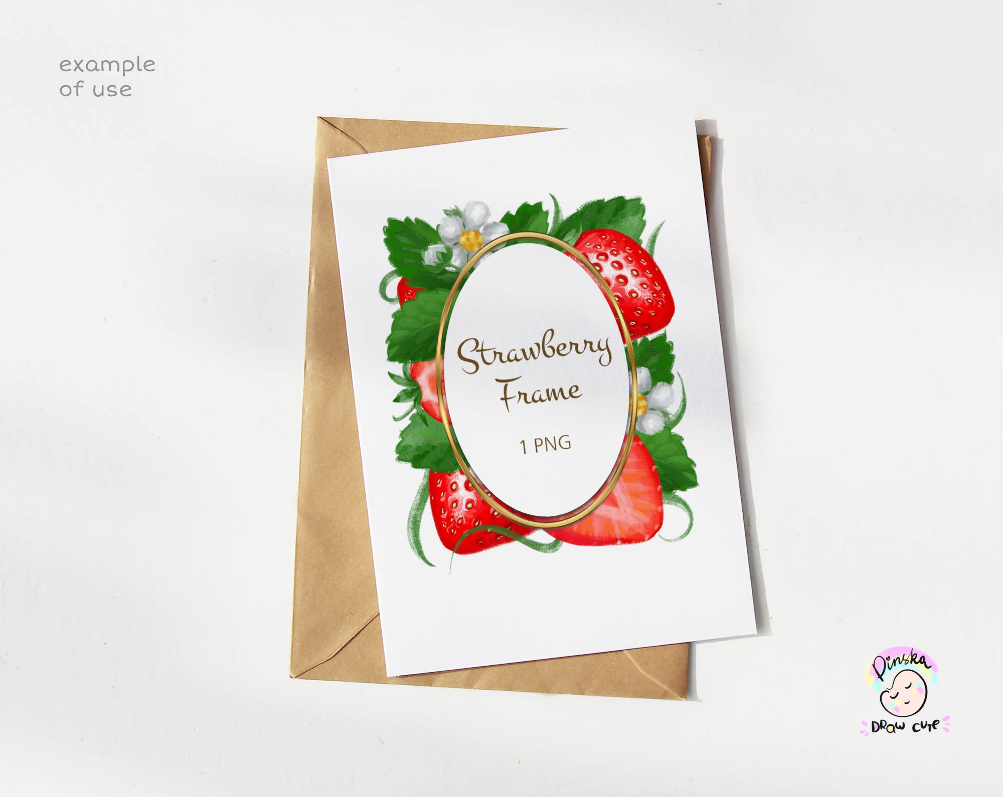 Strawberry digital frames and seamless borders clipart | Etsy