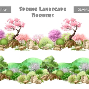 Frühlingsrand png Clipart Kirschblüte png nahtlose Dateien kommerzielle Nutzung,Floral digital download border sakura sublimation craft design