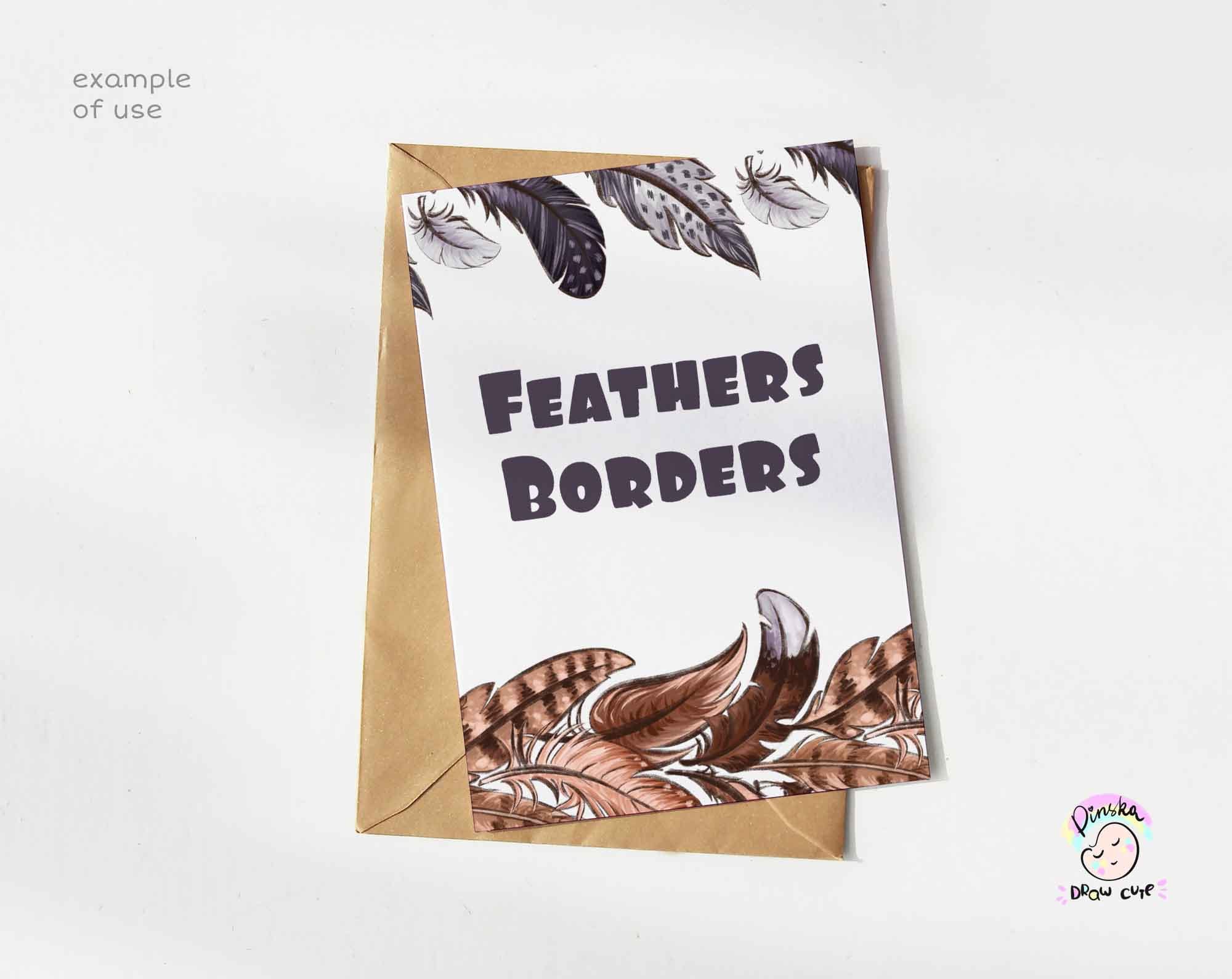 Feather Border Png Clipart,digital Seamless Border Commercial Use ...
