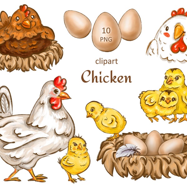Cute chicken png clipart,Hen egg nest png file chicken family clipart png,Rooster images farm clipart digital download free commercial use
