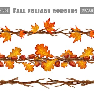 Feuilles d’automne png clipart Automne bordures transparentes png,Automne érable rouge png chêne sans couture fichiers,Automne téléchargement numérique utilisation commerciale