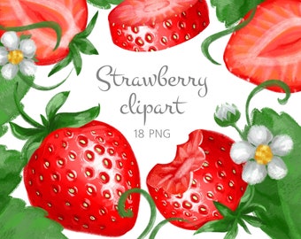 Summer strawberry clipart png,Strawberry sublimation png digital watercolor,Cute berry illustrations digital download and commercial use